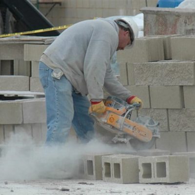 silica dust from cutting bricks